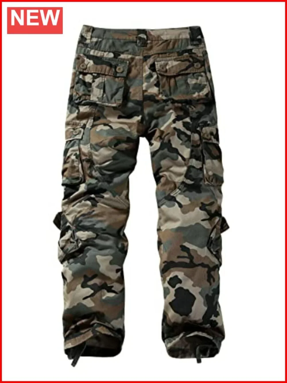 Men's Cargo Pants With 8 Pockets Drawstring Waist Cotton